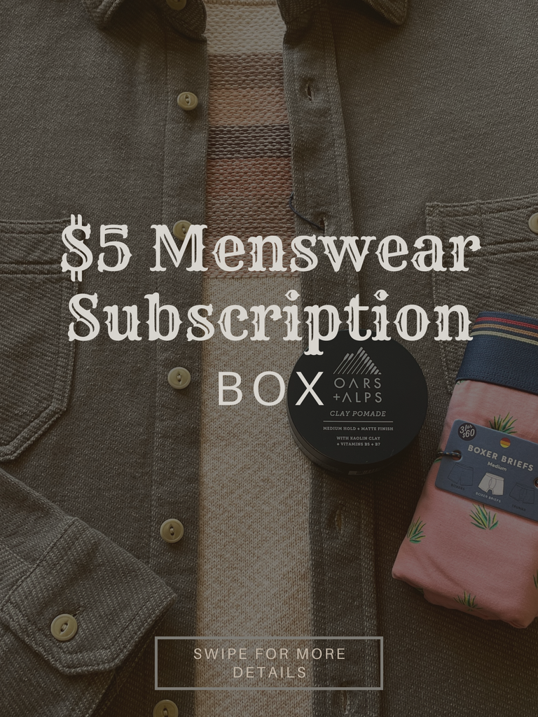 menswear subscription box.Mens lifestyle clothing and accessory monthly subscription box.